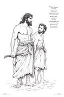 David and Goliath with bible verse as filling  tattoo design idea