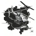 Black Hawk Helicopter tattoo design idea