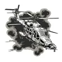 Black Hawk Helicopter tattoo design idea