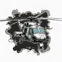 Black Hawk Helicopter tattoo design idea