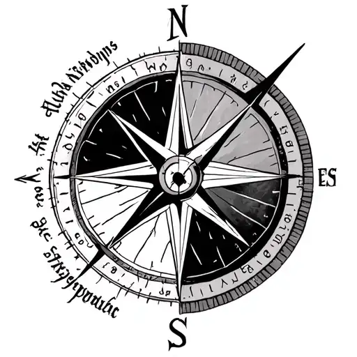 4 stoic virtues on a compass tattoo design idea