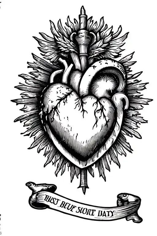 sacred heart tattoo design idea