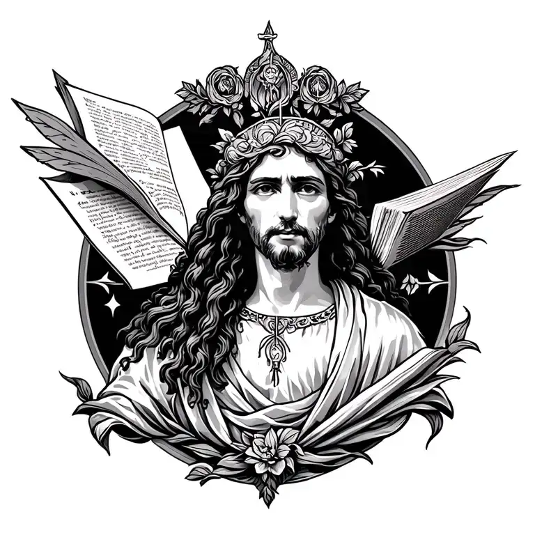 Old Testament dark background tattoo design idea