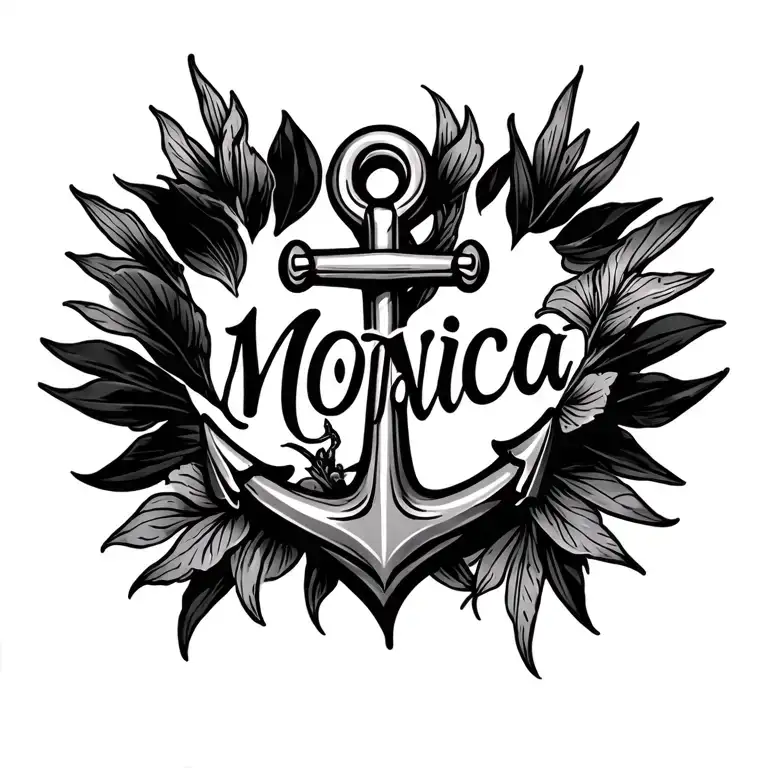"Monica" "Monica" lily anchor tattoo design idea