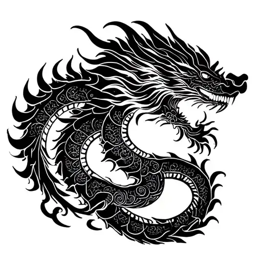 dragon mandala design incorporating tattoo design idea