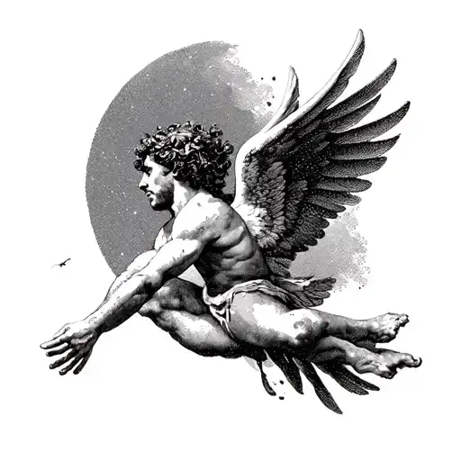falling Icarus tattoo design idea