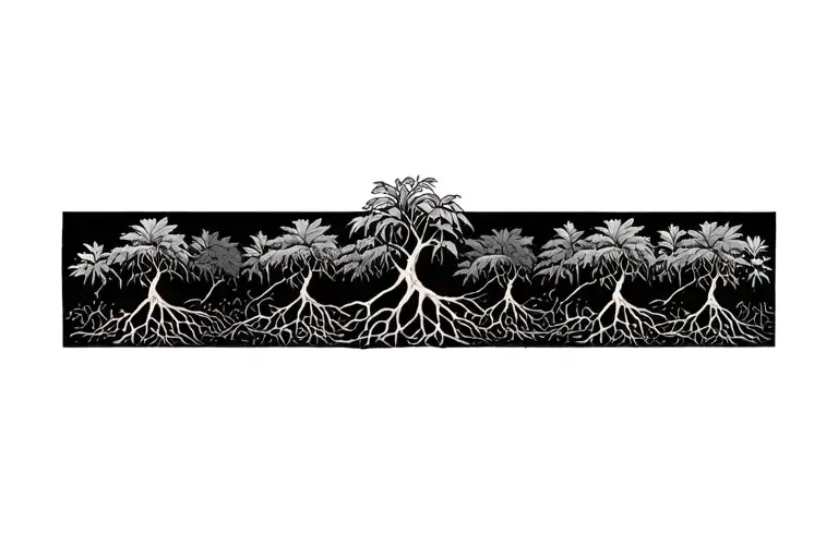 group of red mangroves trees roots showing  tattoo design idea