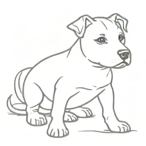 staffy puppy tattoo design idea