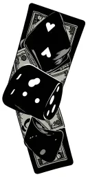 cards money alcohol and dice intertwined tattoo design idea