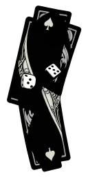 cards money alcohol and dice intertwined tattoo design idea