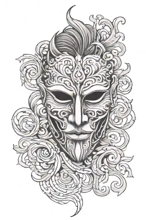 white mask varré Elden ring tattoo design idea