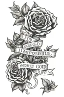 for with god nothing shall be impossible Luke 1:37  tattoo design idea