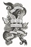 for with god nothing shall be impossible Luke 1:37  tattoo design idea