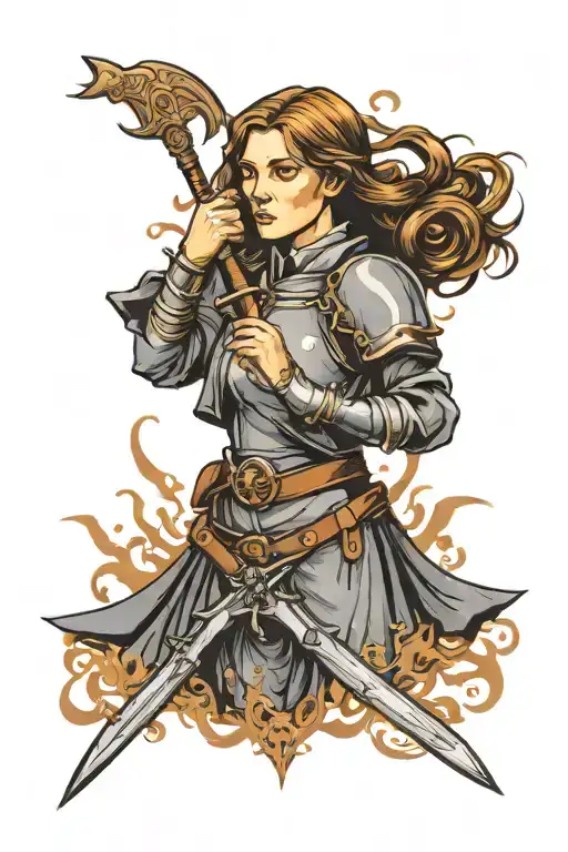 Joan of arc tattoo witchy tattoo design idea