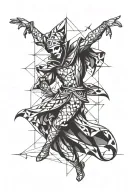 dancing jester tattoo design idea