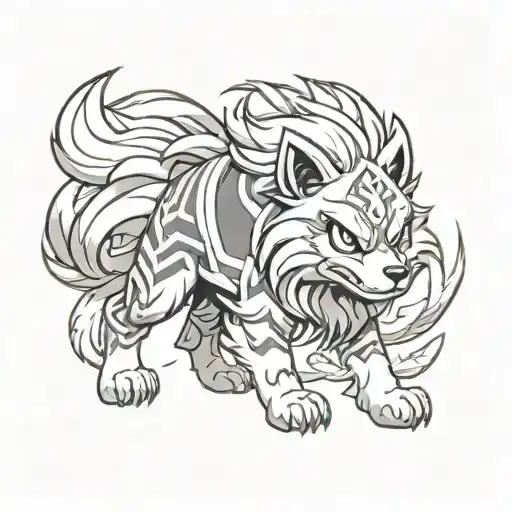 arcanine pokemon tattoo design idea