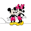 mickey mouse and minnie mouse with hads over a line tattoo design idea