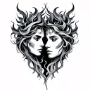 Twin Flame tattoo design idea