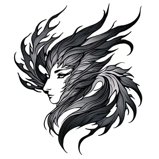 Twin Flame tattoo design idea