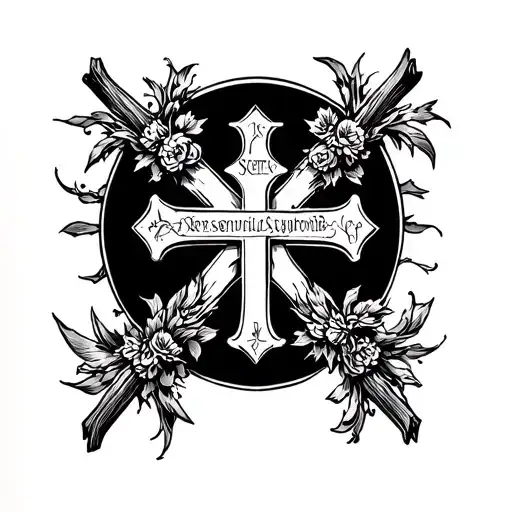 serbia orthodox cross tattoo design idea