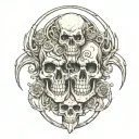Gemini skull tattoo design idea