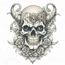 Gemini skull tattoo design idea