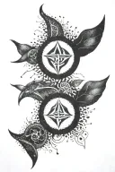 triple goddess symbol tattoo design idea
