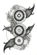 triple goddess symbol tattoo design idea