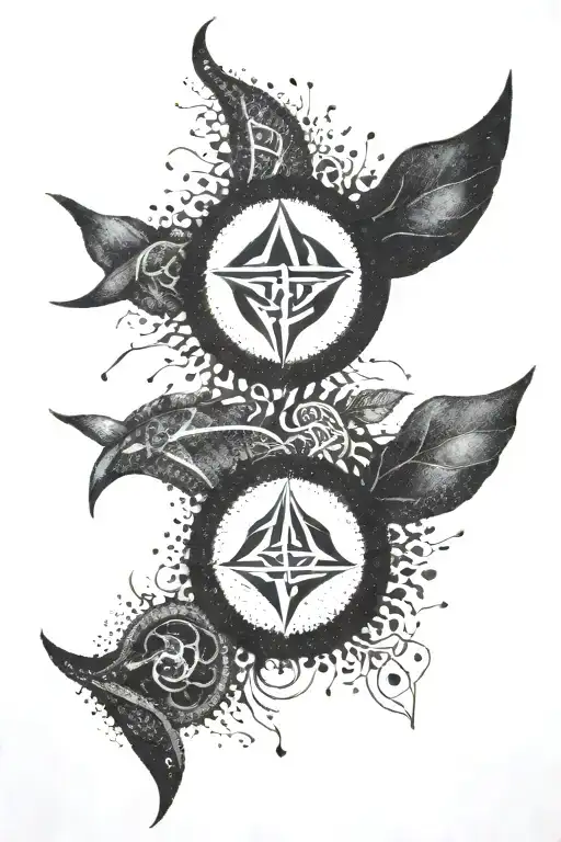 triple goddess symbol tattoo design idea