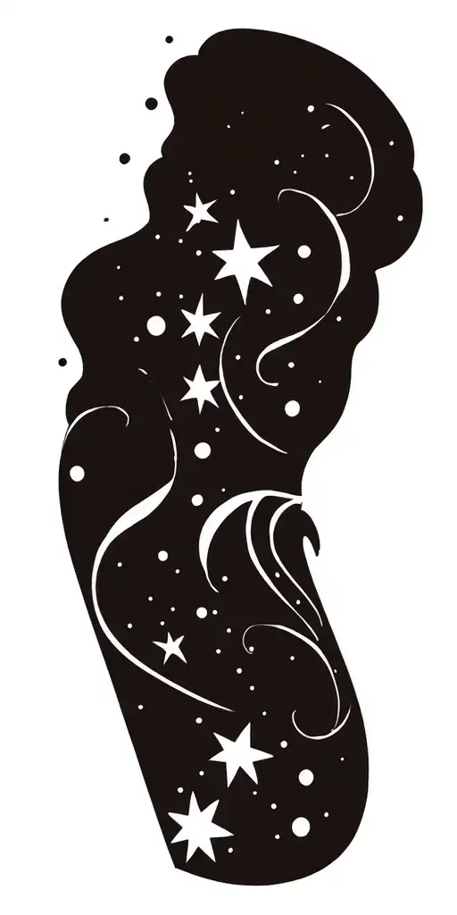 Filler Stars and Dots tattoo design idea