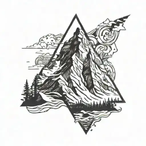 matterhorn triangle border tattoo design idea