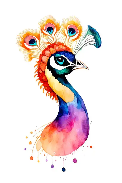 peacock head simple tattoo design idea