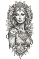 fortuna goddess sexy fit tattoo design idea