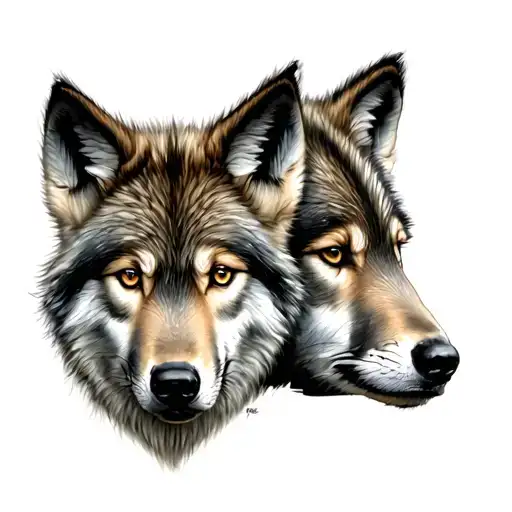 3 wolf cubs tattoo design idea