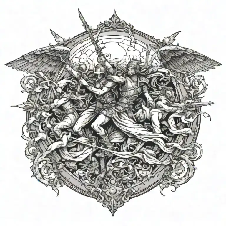 war in heaven tattoo design idea