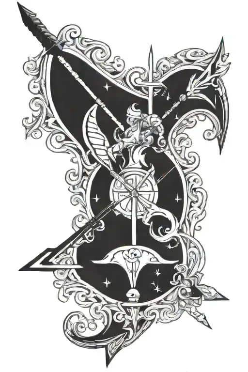 Sagittarius arrow tattoo design idea