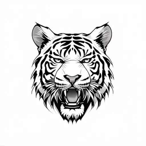 yujiro hanma as a tiger head tattoo design idea