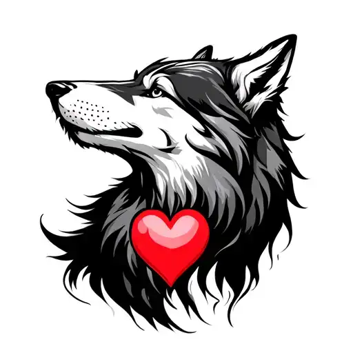 💔 2. Wolf with Heart (Lover–Loner Balance)Meaning: You love deeply but walk your own path.Design ideas:Wolf howling  tattoo design idea