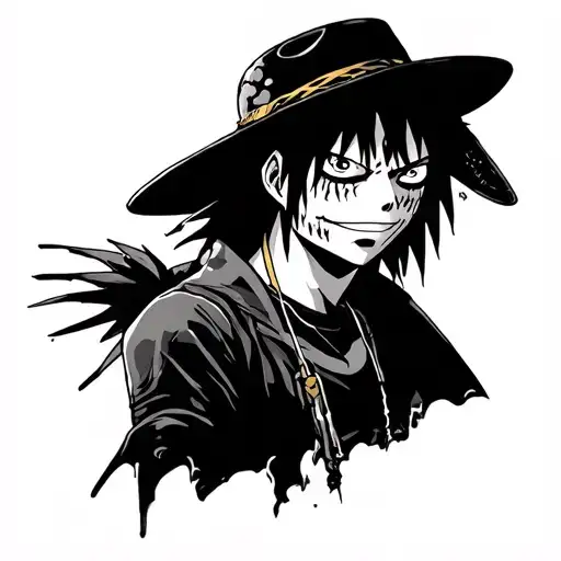 one piece, Trafalgar law, minimalista tattoo design idea