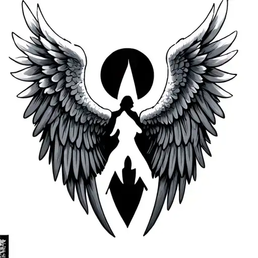 Guardian angel wings tattoo design idea