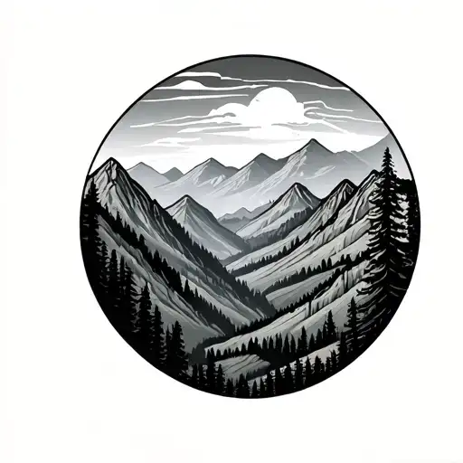 Appalachian mountains tattoo design idea