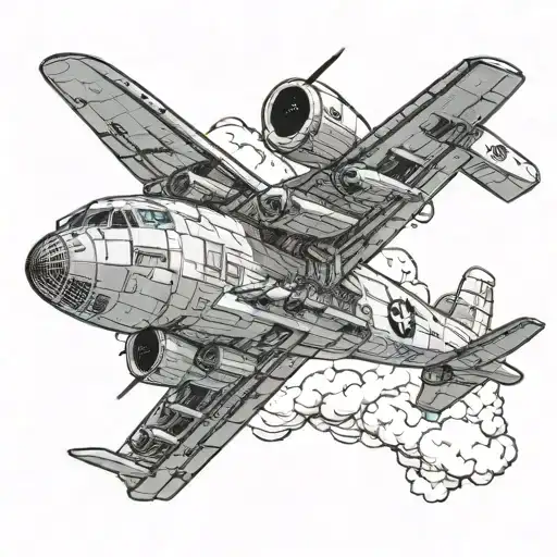 C17 aircraft flying tattoo design idea