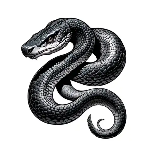 Shedding Snake tattoo design idea
