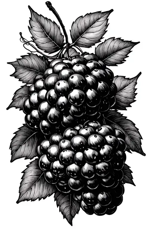 blackberry vine and thread weaving tattoo design idea