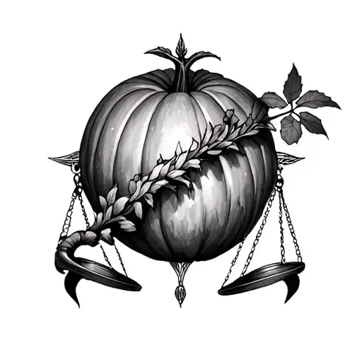 October and Libra tattoo design idea