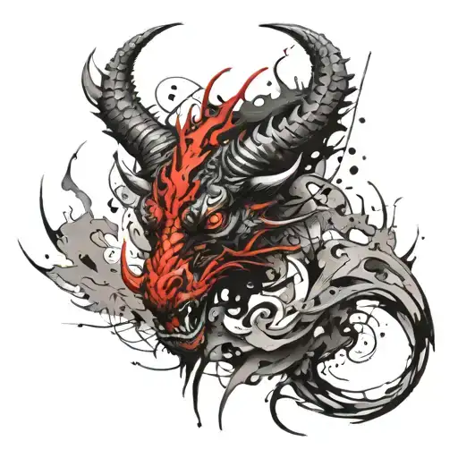 Taurus dragon tattoo design idea