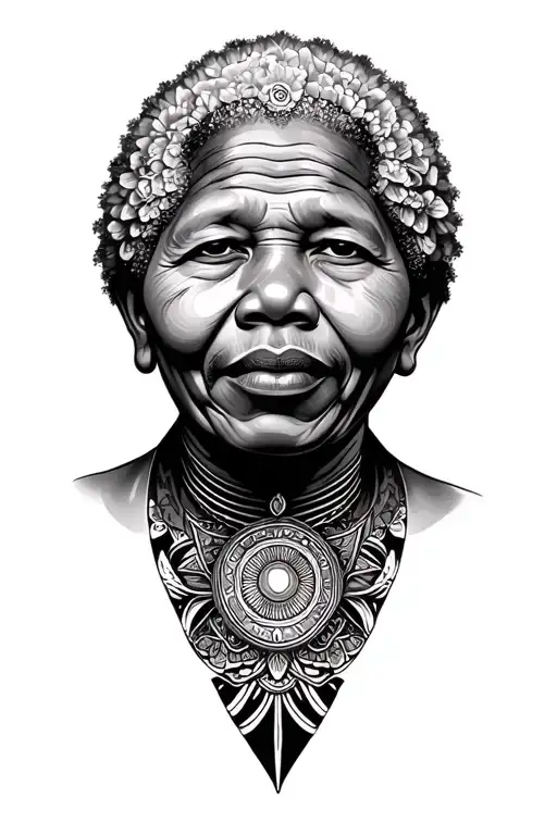 Mandela design combining elements tattoo design idea