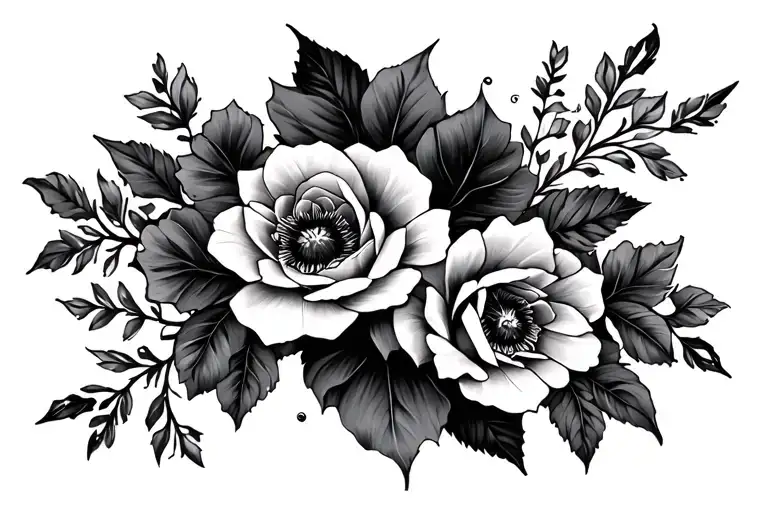 low set feminine dark throat tattoo floral gothic tattoo design idea