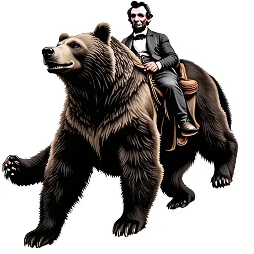 Abraham Lincoln riding a grizzly bear tattoo design idea