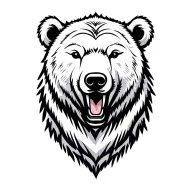 simple polar bear in the woods tattoo design idea